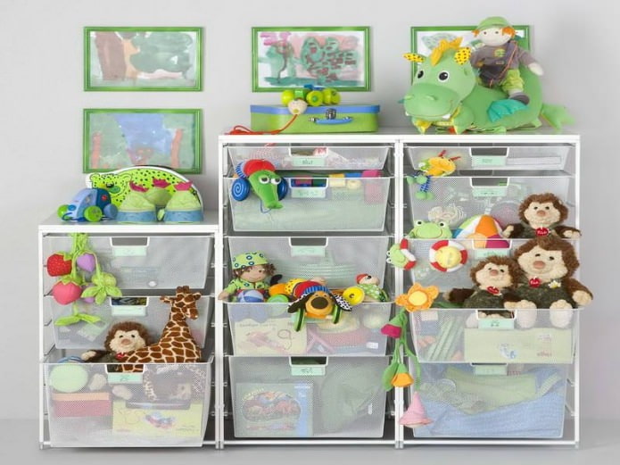 Organizer zum Aufbewahren von Spielzeug im Kinderzimmer