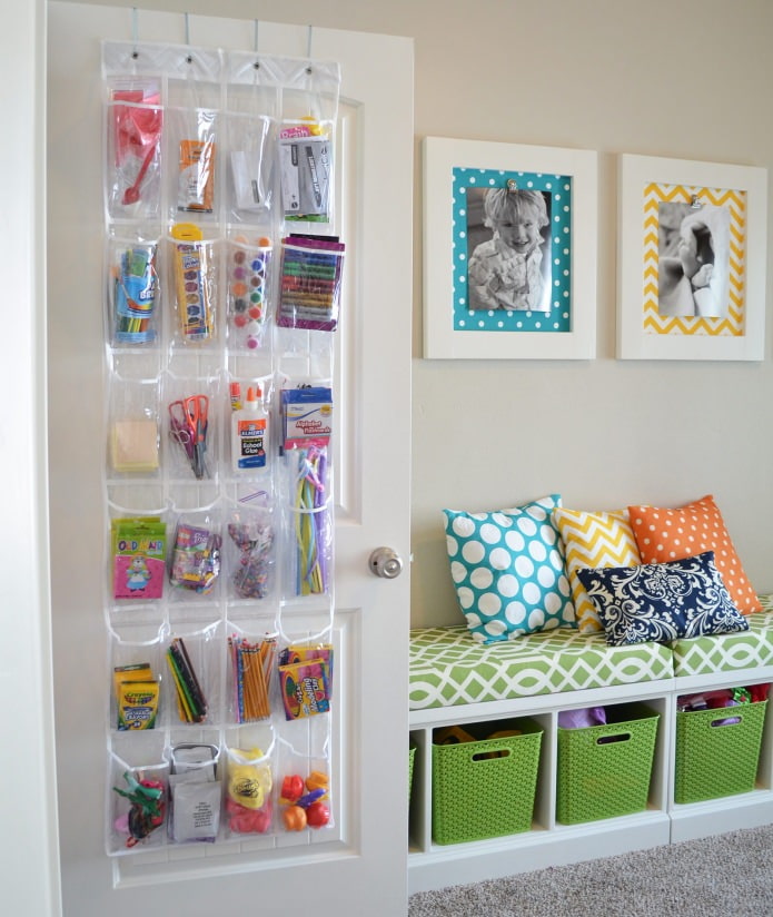 pockets for storing toys in the children's room