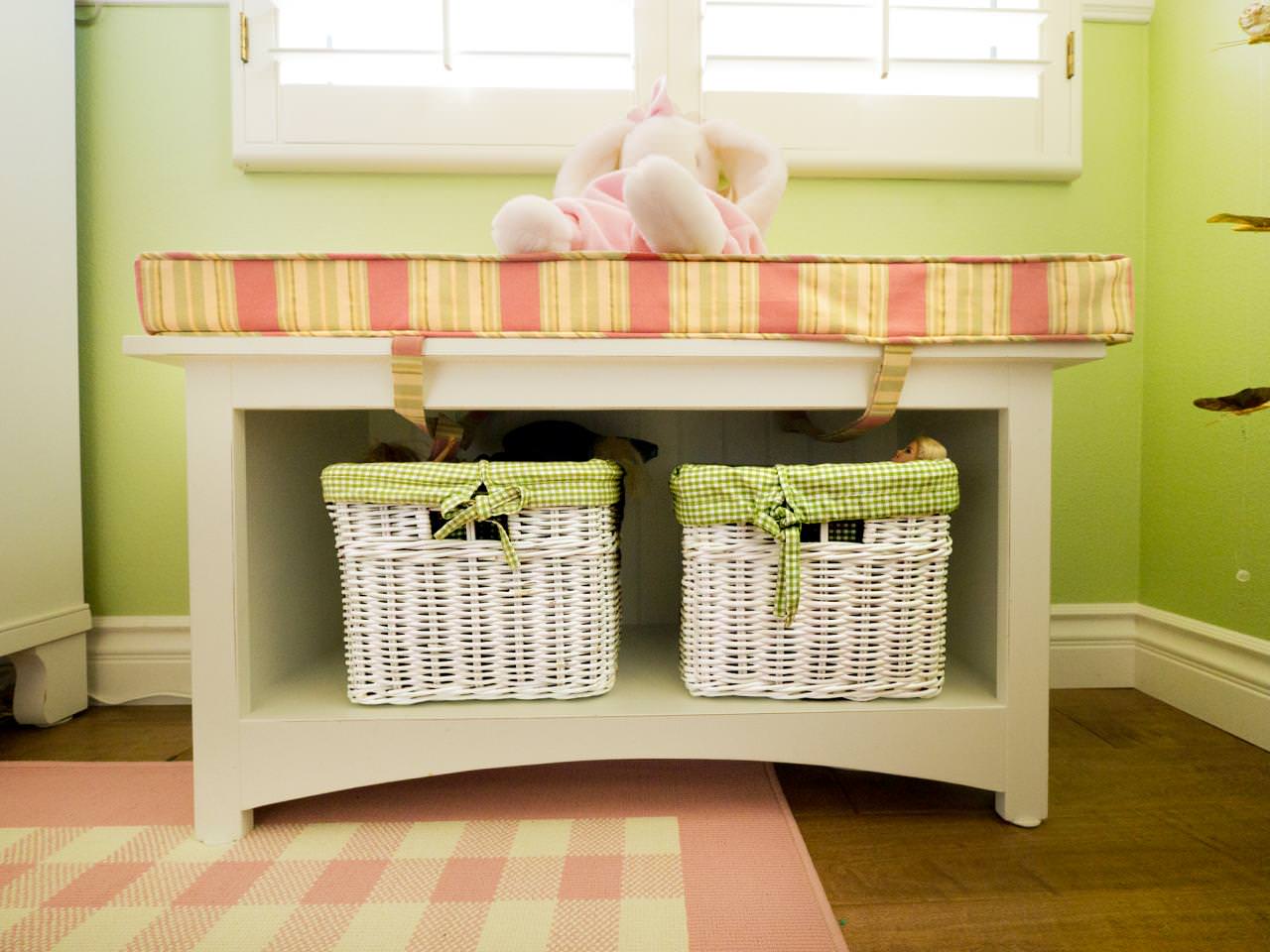 baskets for storing toys in the nursery