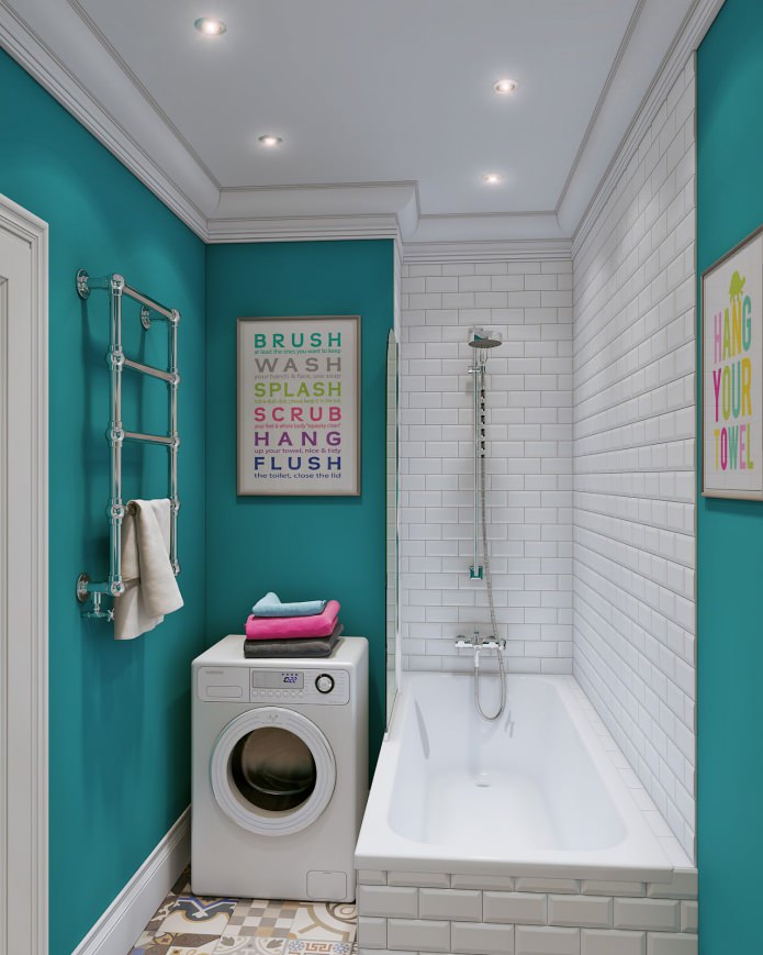 white and turquoise bathroom