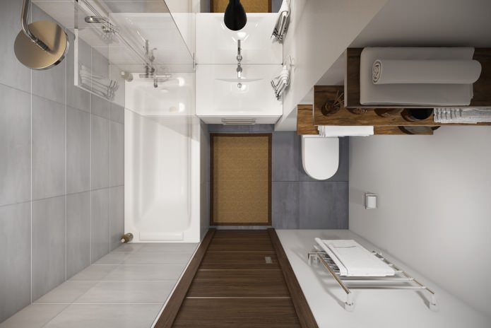 Badezimmereinrichtung in einem Studio-Apartment