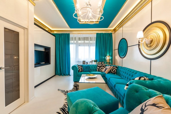 turquoise sofa