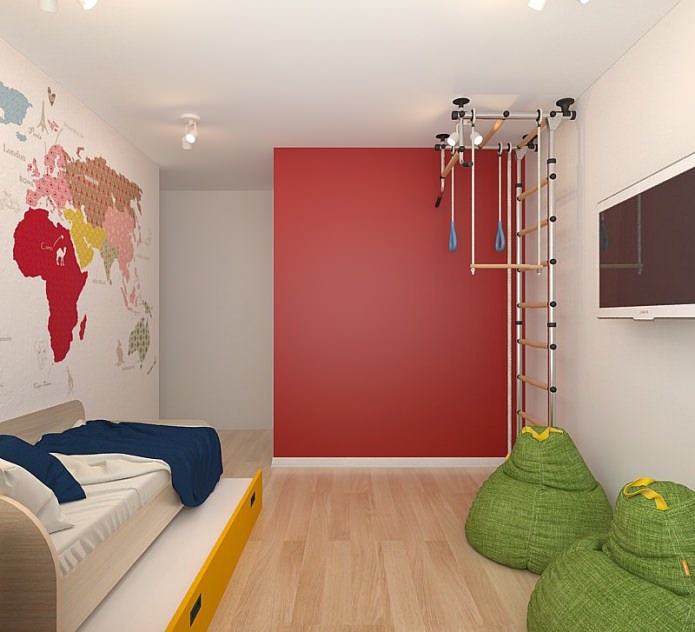 nursery sa disenyo ng isang apartment na 63 sq. m
