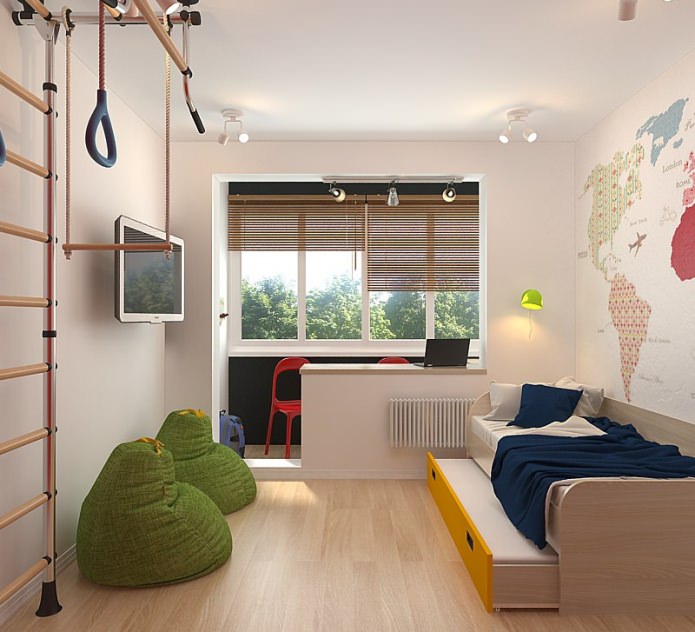 Children's room in the design of a small 3-room apartment