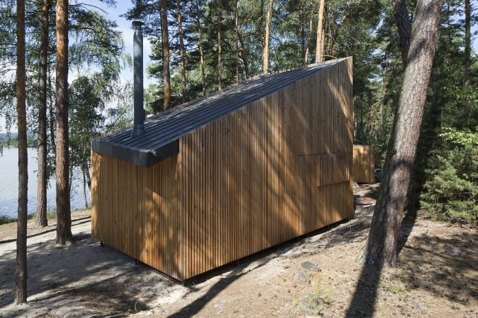 дизајн мале приватне куће у шуми
