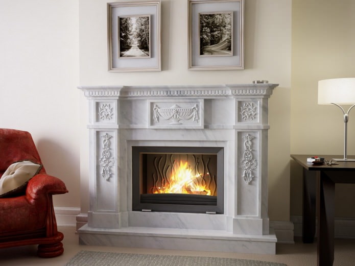 false fireplace in the interior