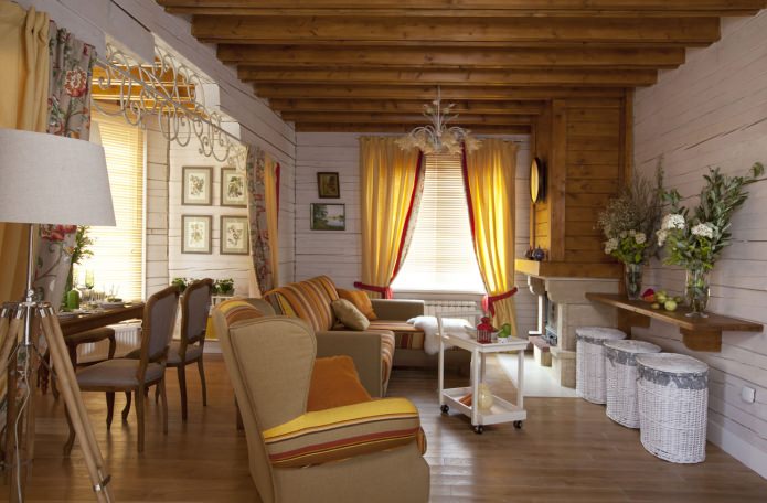living room in Provence style house design