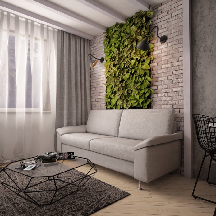 Sofa im Apartment-Design 48 qm m.
