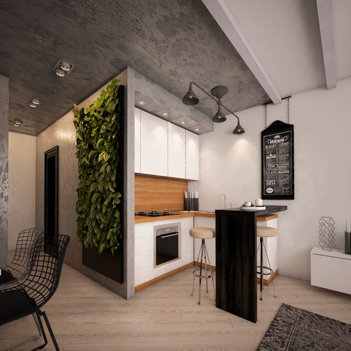 The interior of a small apartment of 48 sq. m.