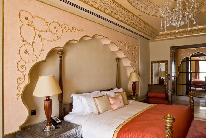 unusual arched design over the headboard