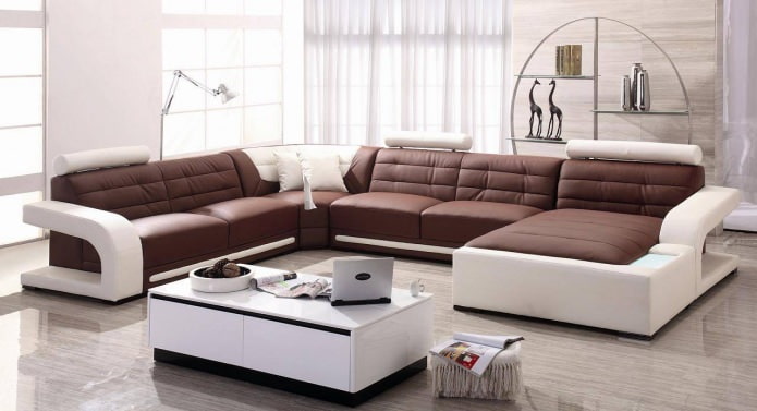 living room decoration in brown