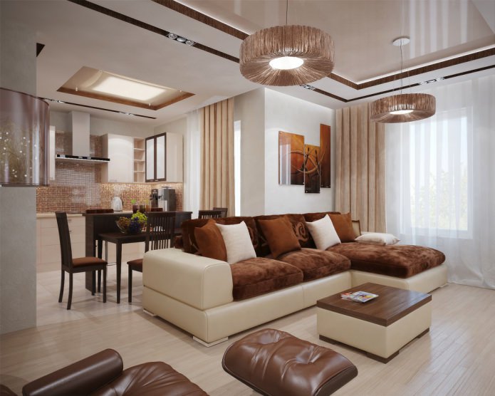 Living room in brown