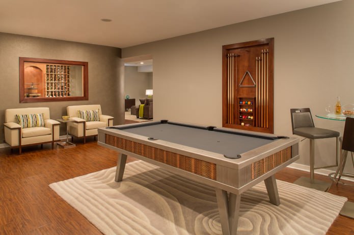 interior of a billiard room in a private house