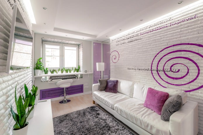 lilac living room interior