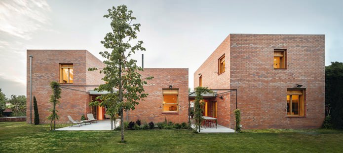 beautiful brick facade in modern style