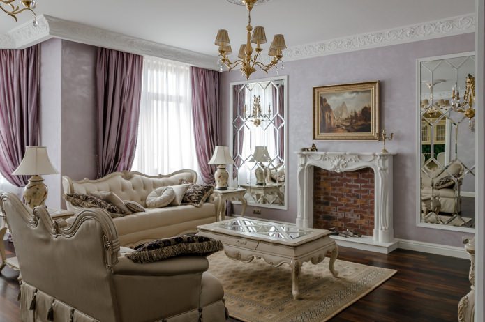 classic style in the interior of the living room