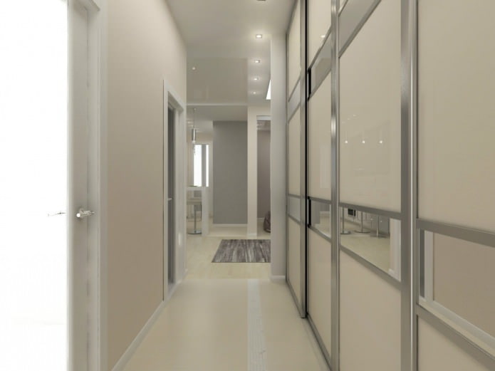 hallway design in a studio apartment of 45 sq. m.