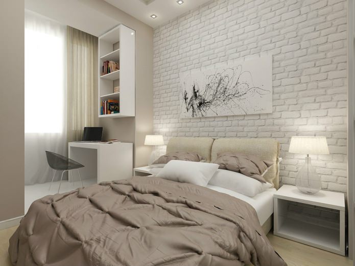 การออกแบบห้องนอนในอพาร์ตเมนต์แบบสตูดิโอขนาด 45 ตร.ม. เมตร