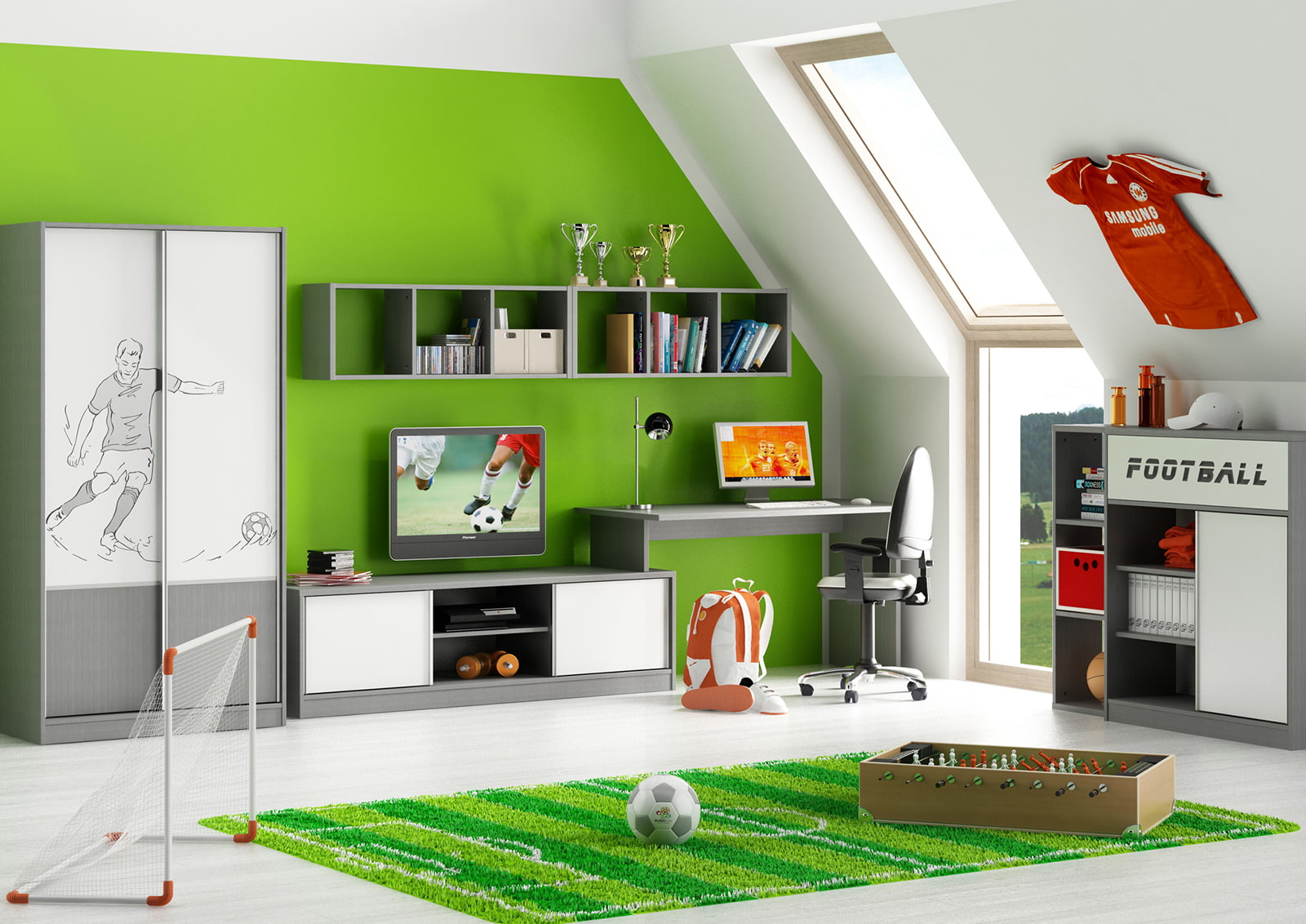 Gyermekszoba zöld
