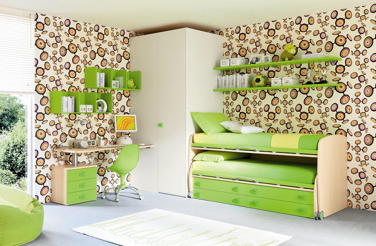 Дечија соба у зеленим тоновима