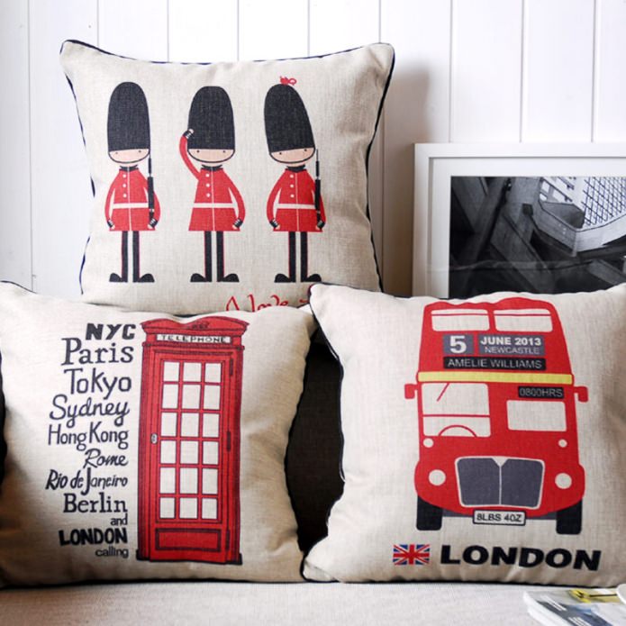 pillows in the nursery in the style of London
