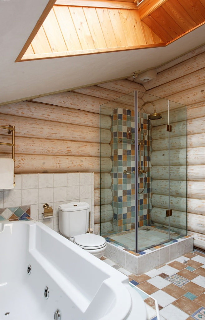 fürdőszoba egy faházban