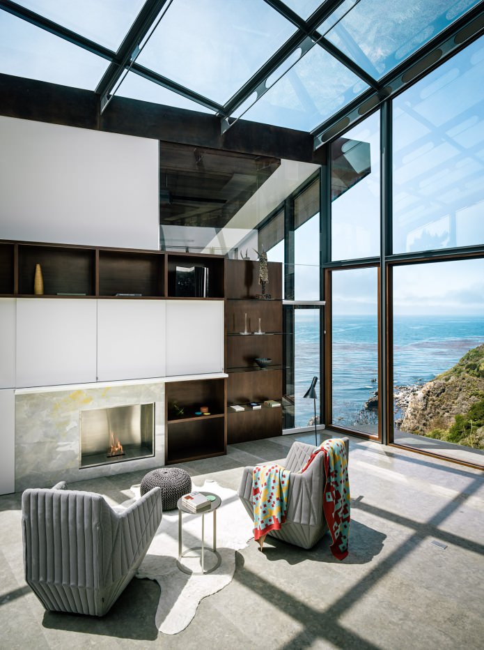 house interior on a cliff