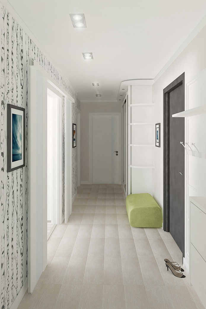 white hallway design
