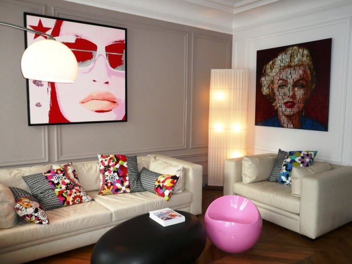 living room in pop art style