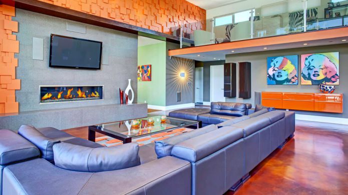 living room in pop art style