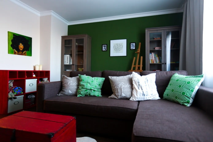 zöld a nappaliban