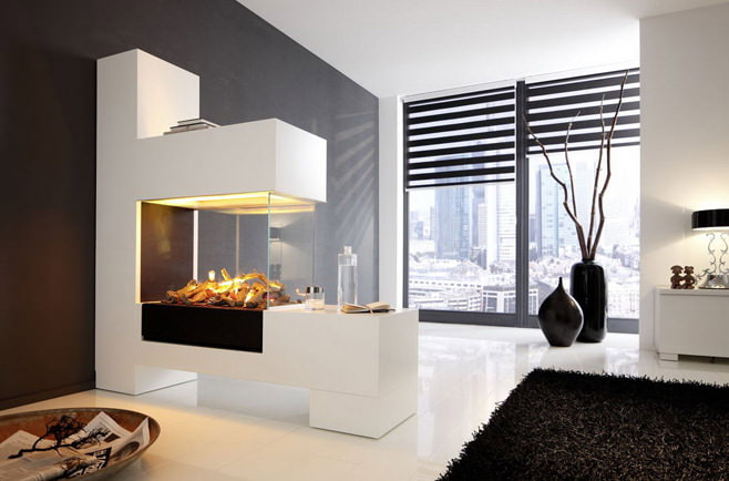 Photos of decorative fireplaces in the interior