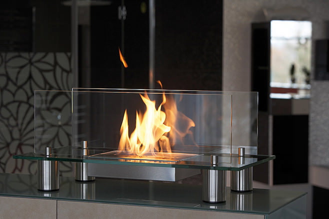 artificial fireplace in the apartment