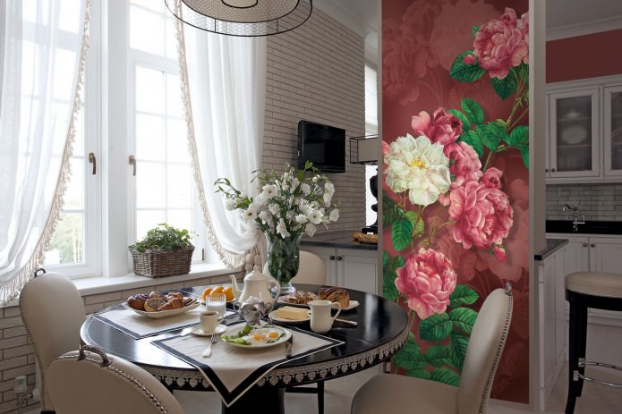 photo wallpaper with flowers