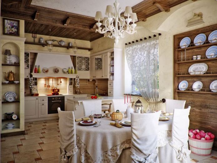 kitchen interior in rustic country style