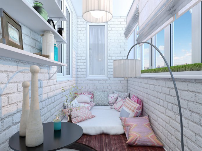 balcony in the design of a 3-room apartment