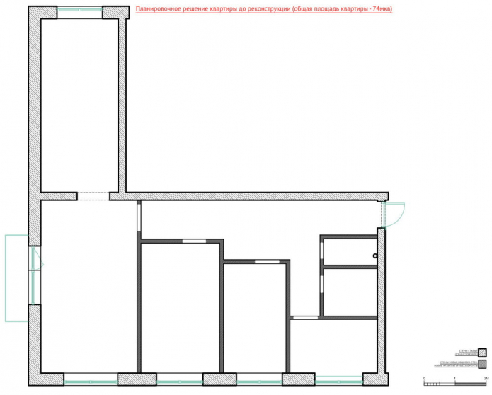 4-room layout ng apartment