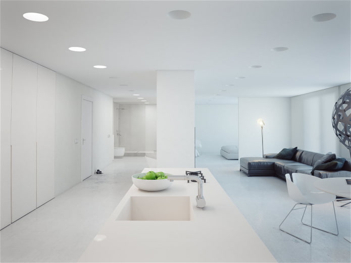 living room in white