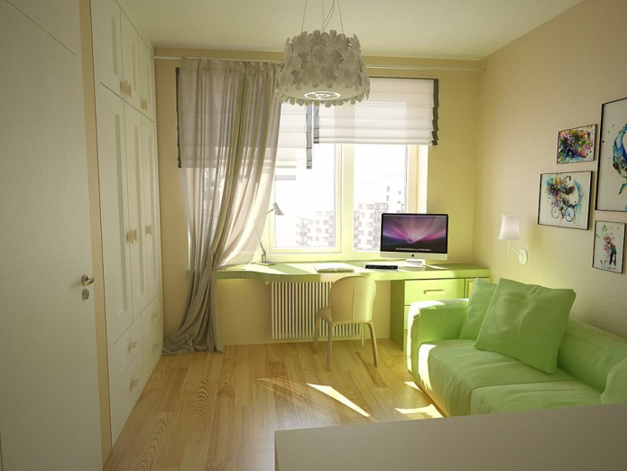 bright bedroom of the youngest daughter