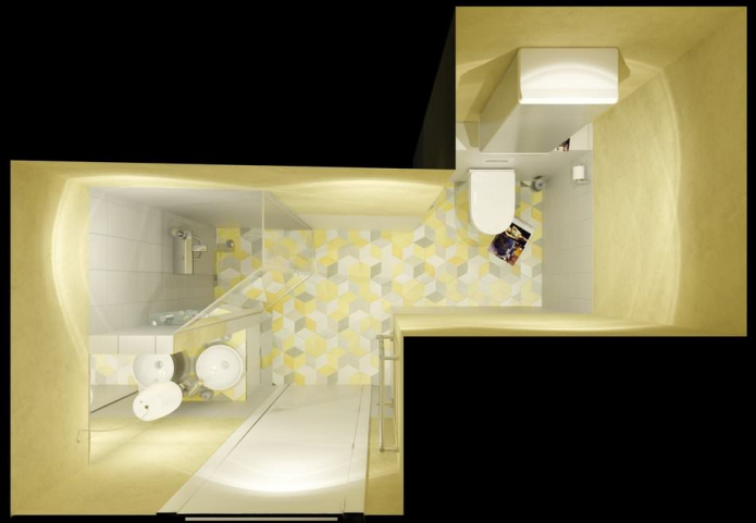 second bathroom in yellow