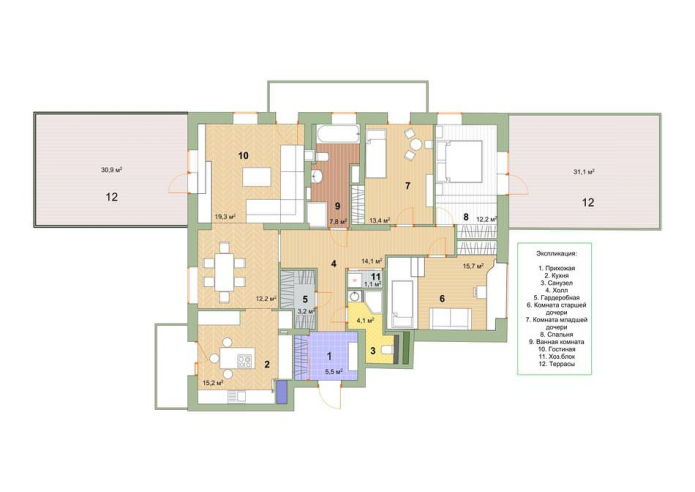 Design of a four-room apartment