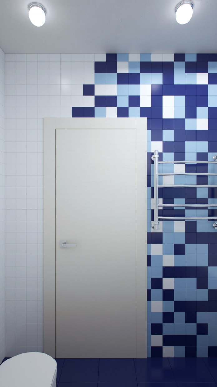 Badezimmer im Design einer Zweizimmerwohnung in einem Haus der Serie P-44