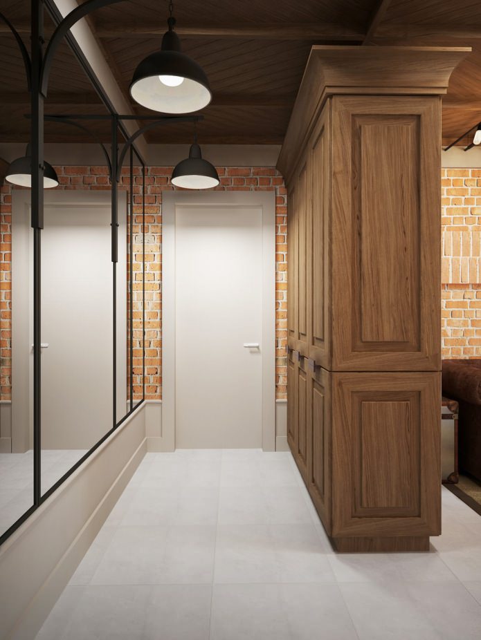 entrance hall in the design of an apartment of 37 sq. m.