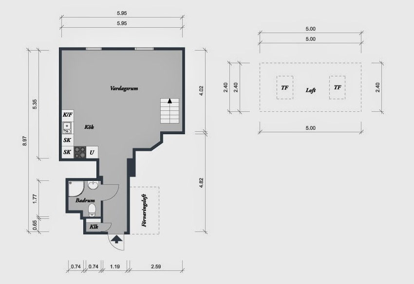attic type apartment plan
