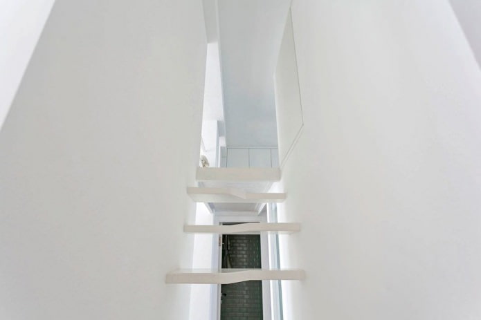 staircase in the interior of an apartment of 64 sq. m.