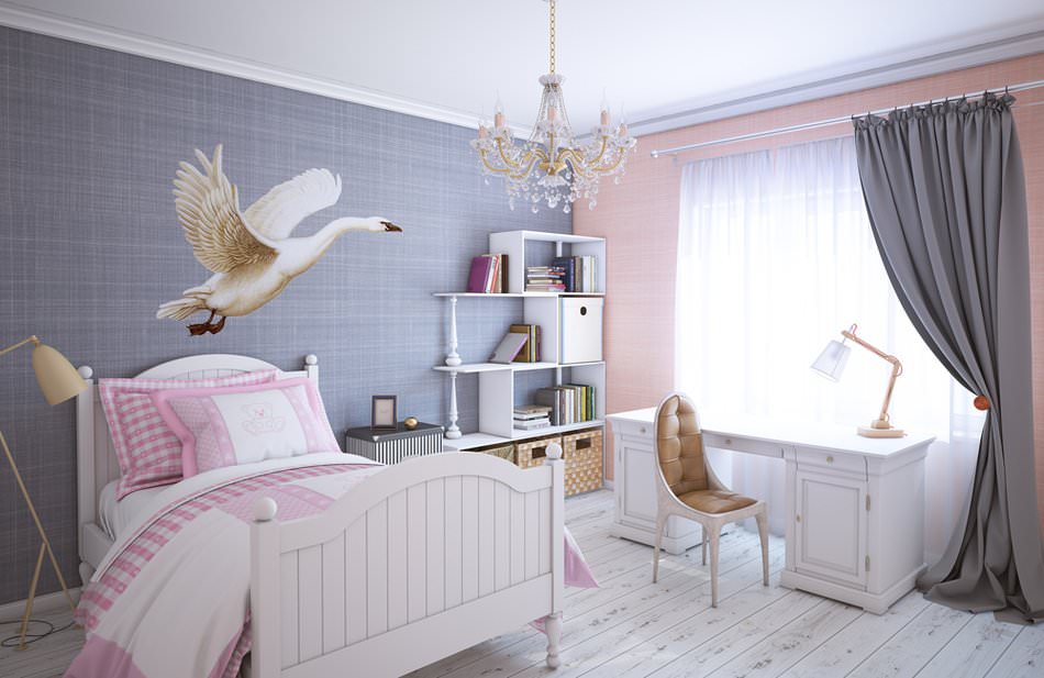 children's room in the design of an apartment of 68 sq. m.