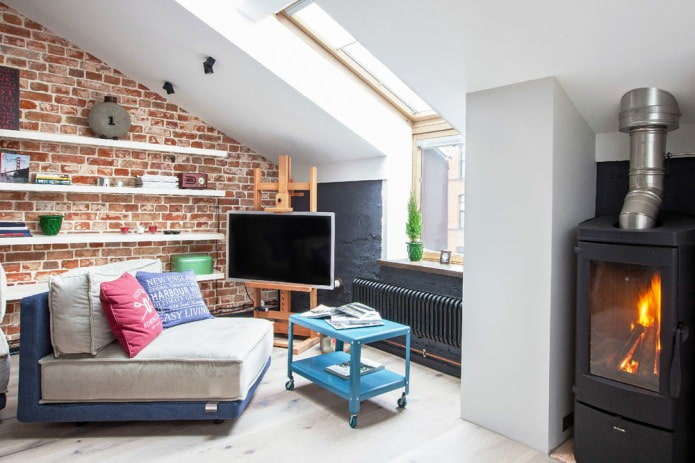small loft-style attic apartment