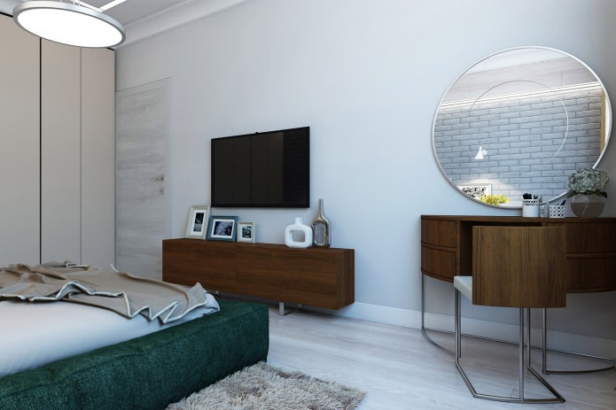 Schlafzimmer in einem Designprojekt einer 3-Zimmer-Wohnung