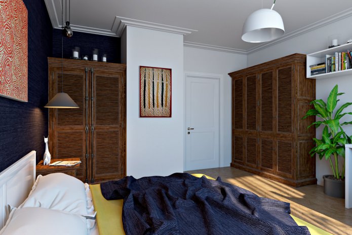 bedroom with two wardrobes