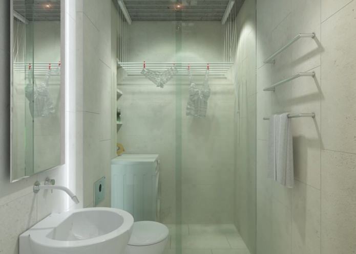 Badezimmer im Inneren einer 2-Zimmer-Wohnung 65 qm m.